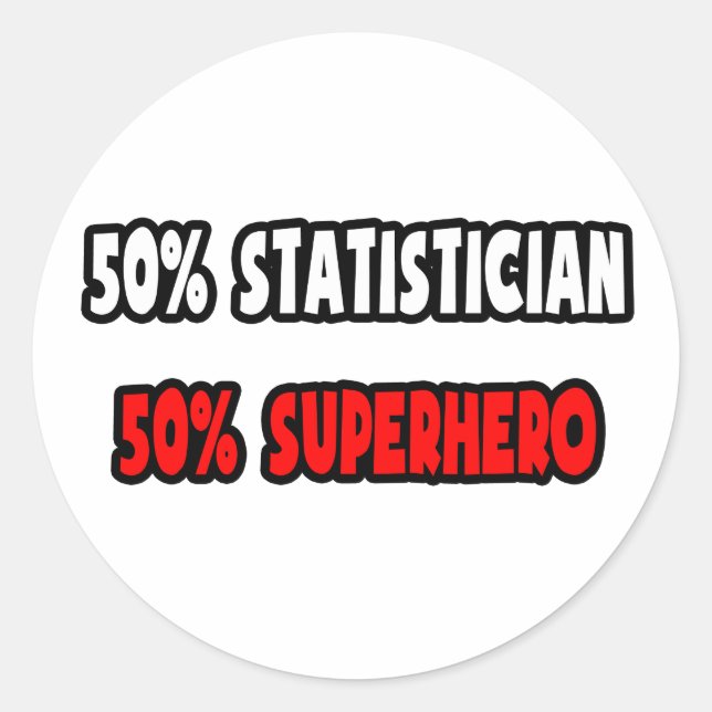 Sticker Rond Aidant Statistician ... Half Superhero (Devant)