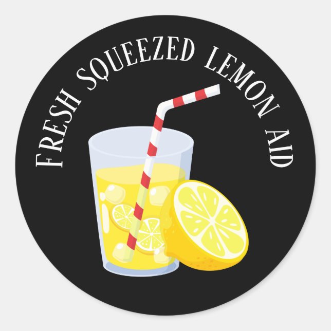 Sticker Rond Aide au citron frais cool ajouter du texte (Devant)