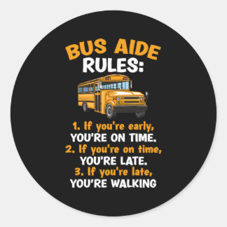 Sticker Rond Aide aux autobus Règles de l'école Aide aux autobu
