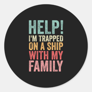 Sticker Rond Aide coincé sur un bateau avec ma croisière famili
