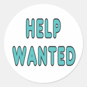 Sticker Rond Aide Recherchée