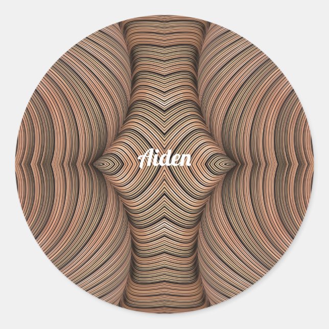 Sticker Rond AIDEN ~ Fractales de jolies teintes de marron ~  (Devant)