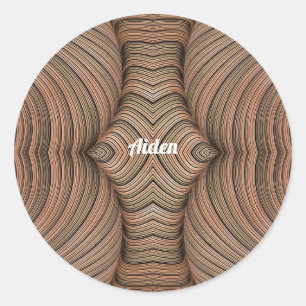 Sticker Rond AIDEN ~ Jolies nuances de fractal Brown ~