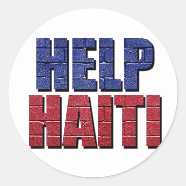 Sticker Rond Aider Haïti (Devant)