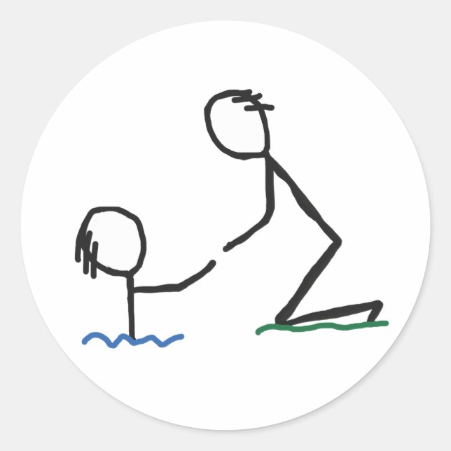 Sticker Rond Aider la main (Devant)