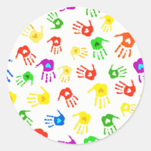 Sticker Rond Aider les mains !