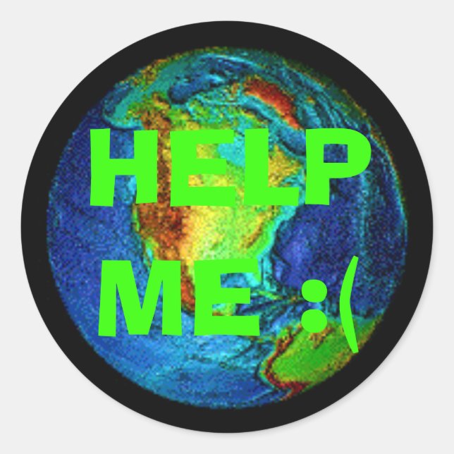 STICKER ROND AIDEZ-MOI : ( (Devant)