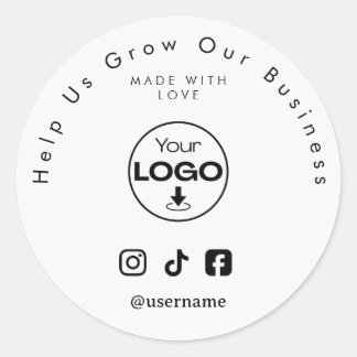 Sticker Rond Aidez-nous à développer votre entreprise | Abonnés