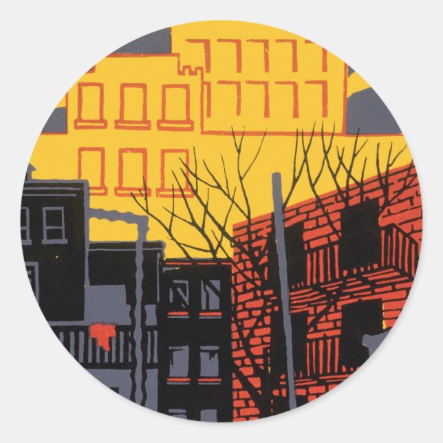 Sticker Rond Aidez votre quartier (Devant)