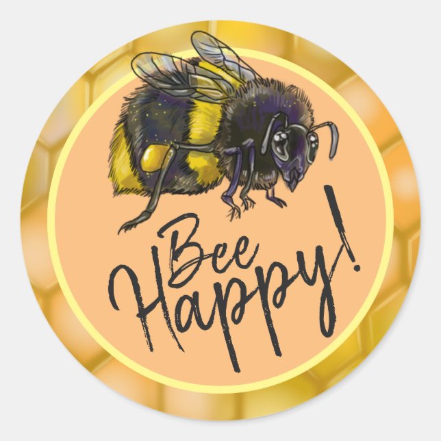 Sticker Rond Aie Du Bonheur ! Bumblebee (Devant)