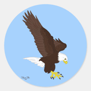 Sticker Rond Aigle à chaudes volantes American Bird Tattoo Art