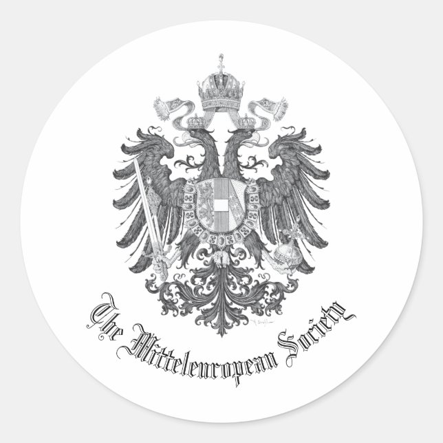 Sticker Rond Aigle à double tête de la société Mitteleuropean (Devant)