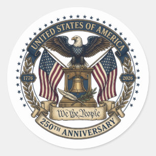 Sticker Rond Aigle américain du 250e anniversaire
