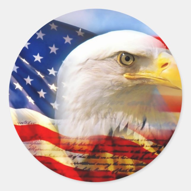 STICKER ROND AIGLE AMÉRICAINE (Devant)