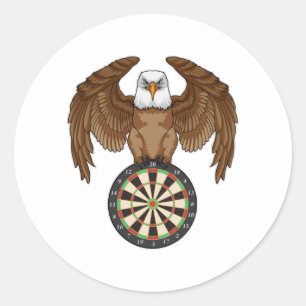Sticker Rond Aigle aux fléchettes avec Dartboard