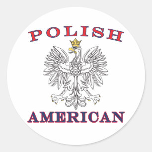 Sticker Rond Aigle blanc américain polonais