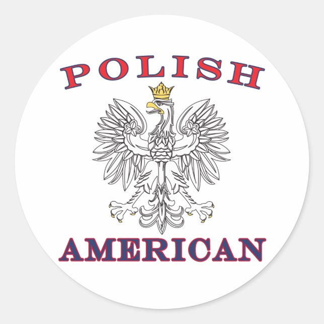 Sticker Rond Aigle blanc américain polonais (Devant)