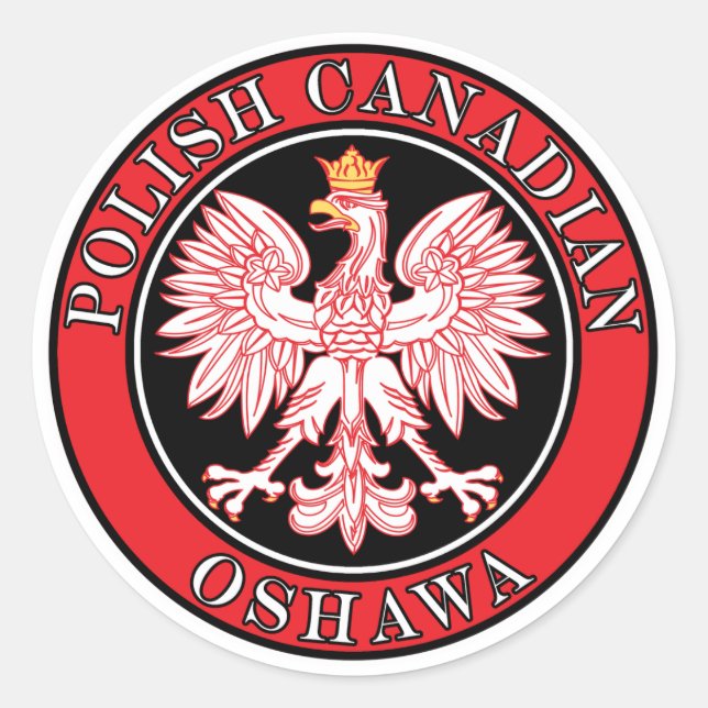 Sticker Rond Aigle canadienne polonaise d'Oshawa (Devant)
