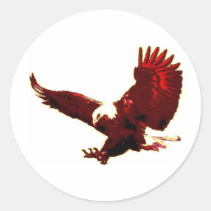 Sticker Rond Aigle d'atterrissage - Aigle en vol