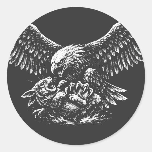 Sticker Rond Aigle de Cendres par BurnsInHell (Devant)