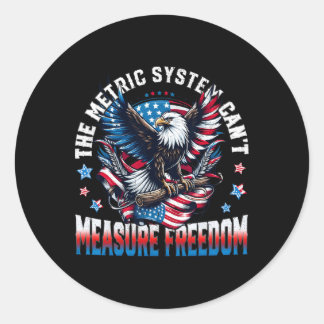 Sticker Rond Aigle Drapeau Usa Le Système Métrique Ne Peut Mesu