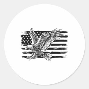 Sticker Rond Aigle du drapeau américain 4 juillet fête de l'ind