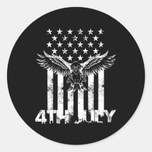 Sticker Rond Aigle du drapeau américain 4 juillet fête de l'ind