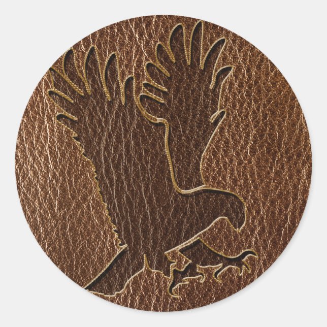Sticker Rond Aigle en cuir (Devant)