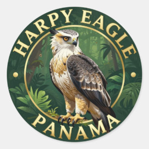 Sticker Rond 🦅 Aigle Harpie Panama Faune Tropicale