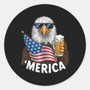 Sticker Rond Aigle patriotique 4 juillet