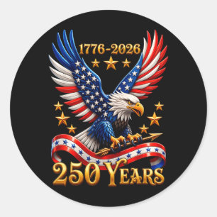 Sticker Rond Aigle patriotique américain 250e anniversaire 250e