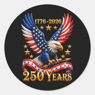 Sticker Rond Aigle patriotique américain 250e anniversaire 250e