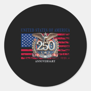 Sticker Rond Aigle patriotique de la 250e anniversaire des État