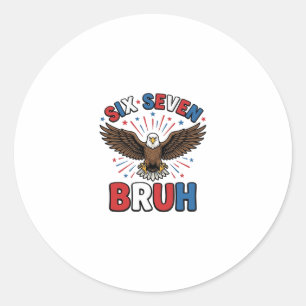 Sticker Rond Aigle Patriotique Six Sept Bruh Design Vectoriel_1