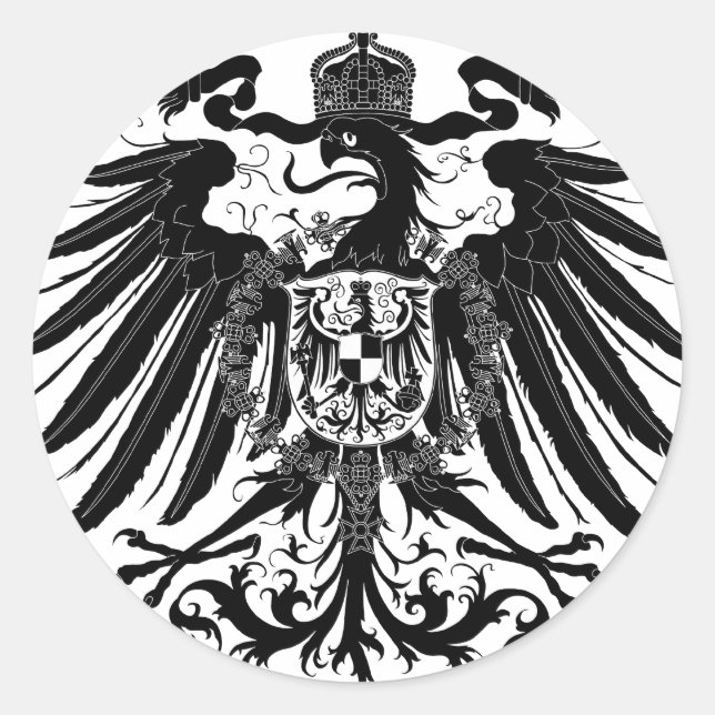 Sticker Rond Aigle prussien noir (Devant)