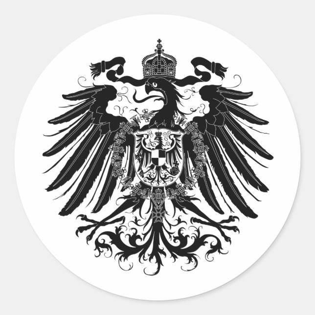 Sticker Rond Aigle prussien noir (Devant)
