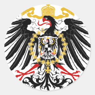 Sticker Rond Aigle rouge prussien Noir et Or