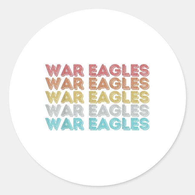 Sticker Rond Aigles de guerre rétro vintages (Devant)