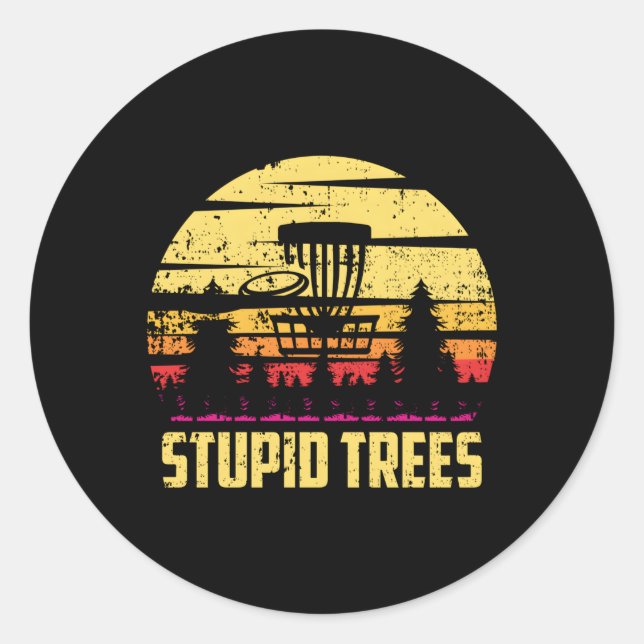 Sticker Rond Aiguilles Disque Golf Frisbee Golf Humour (Devant)