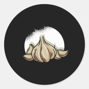 Sticker Rond Ail Clove Vegan Bulb Ail Chive Farmer Vegetaria