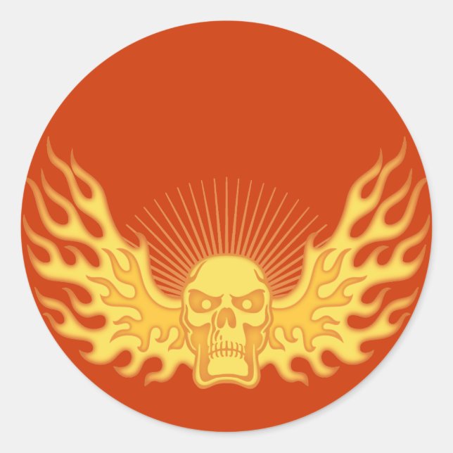 Sticker Rond Aile à flamme (Devant)