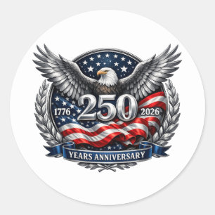 Sticker Rond Ailes d'Argent Patriotiques de la Liberté