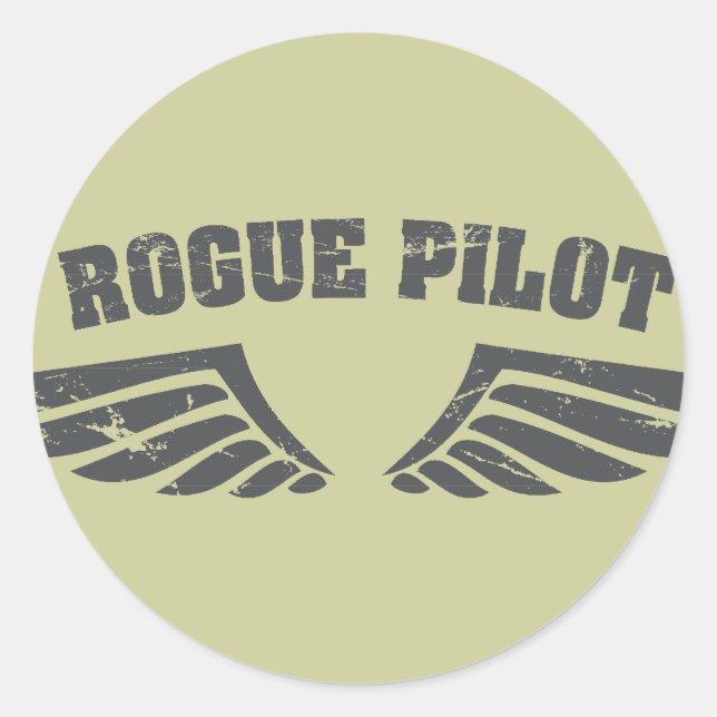 Sticker Rond Ailes de pilote non autorisé (Devant)