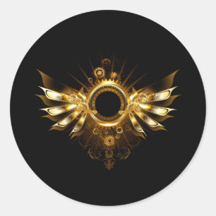 Sticker Rond Ailes de Steampunk