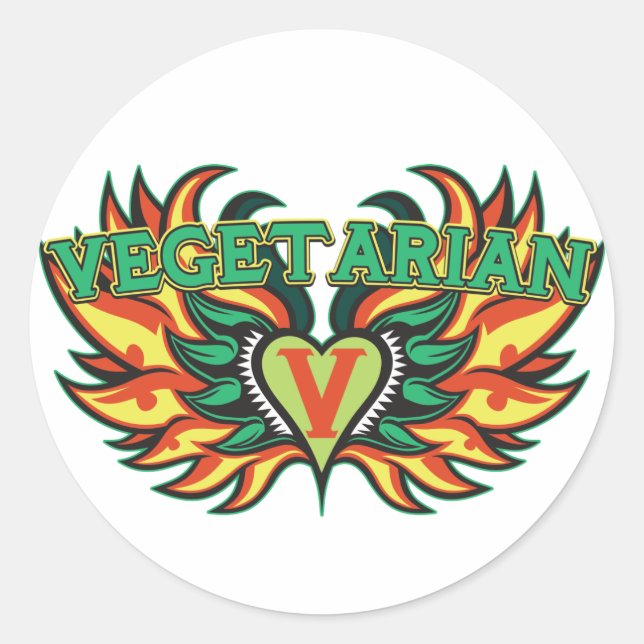 Sticker Rond Ailes végétales (Devant)