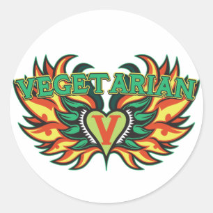 Sticker Rond Ailes végétariennes