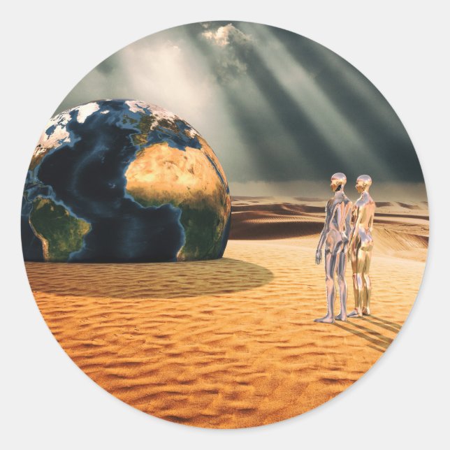 Sticker Rond Ailleurs – Face au Monde (Devant)