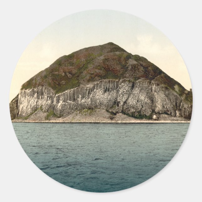 Sticker Rond Ailsa Craig, Firme de Clyde, Écosse (Devant)