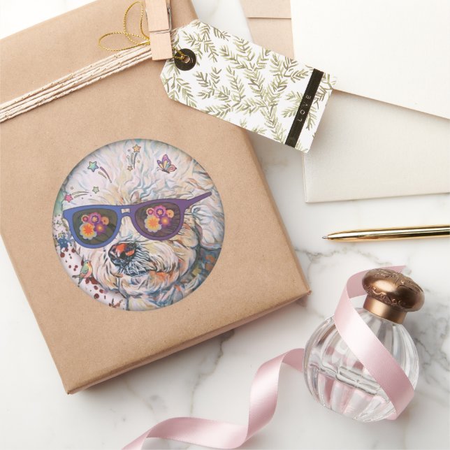 Sticker Rond Aimant flexible Hippie 'Chon (Cadeaux)