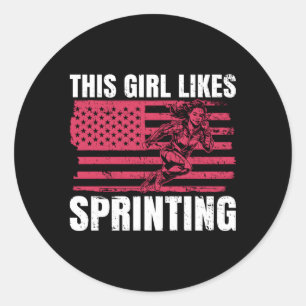 Sticker Rond Aime Sprint Athletics Hobby Sprinter